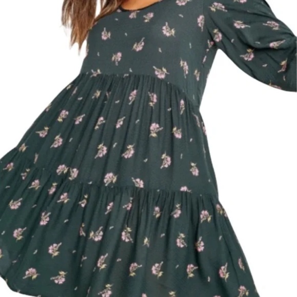 Urban Outfitters Green Floral Julia Babydoll Dress - Picture 9 of 9